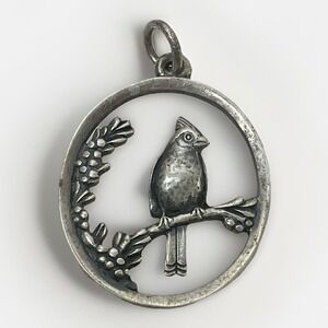 James Avery Bird Charm Sterling Silver Retired Songbird Branch Pendant 1"